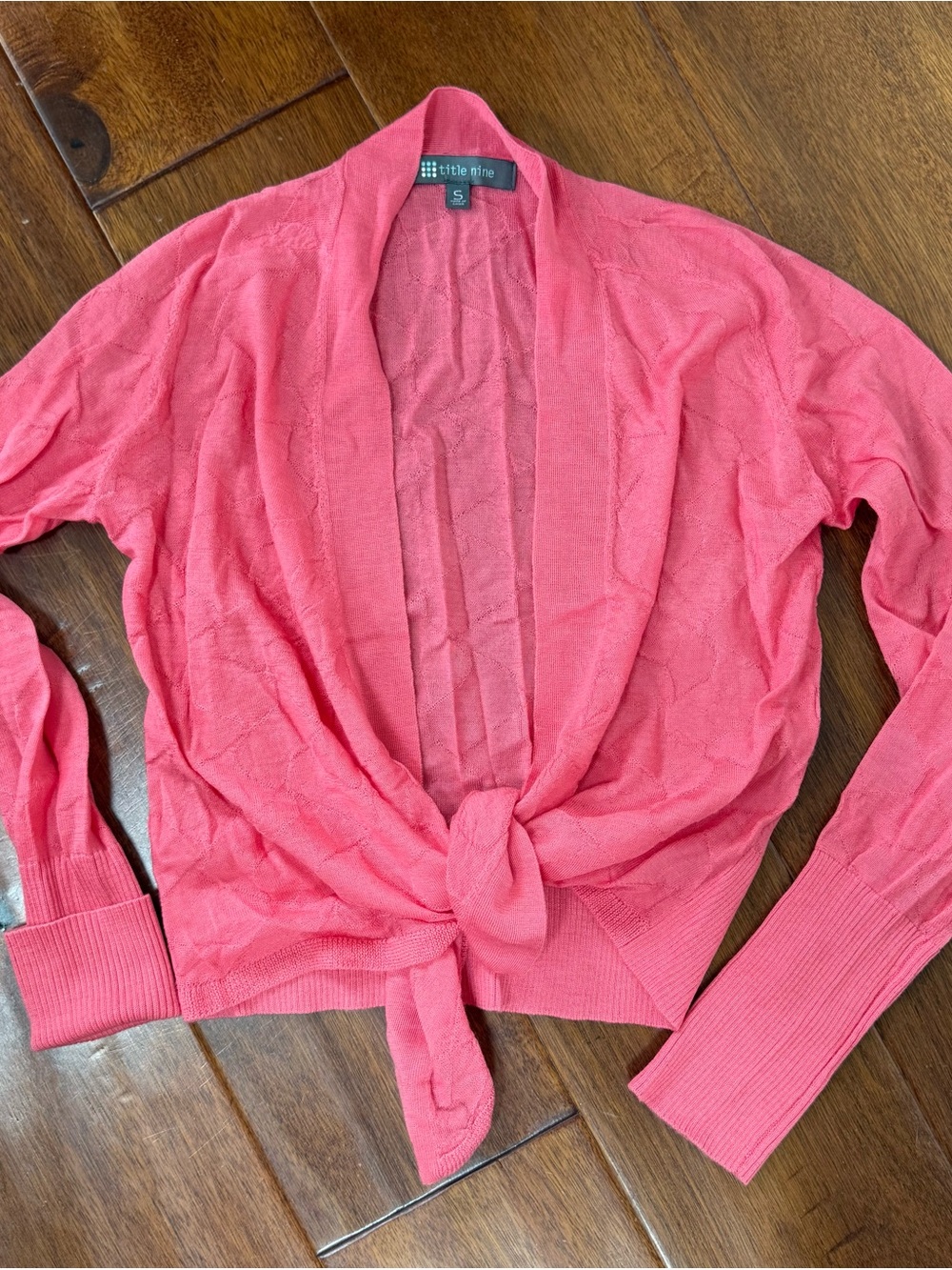 Coral Pink Totle Nine Tie-Front Women's Sweater